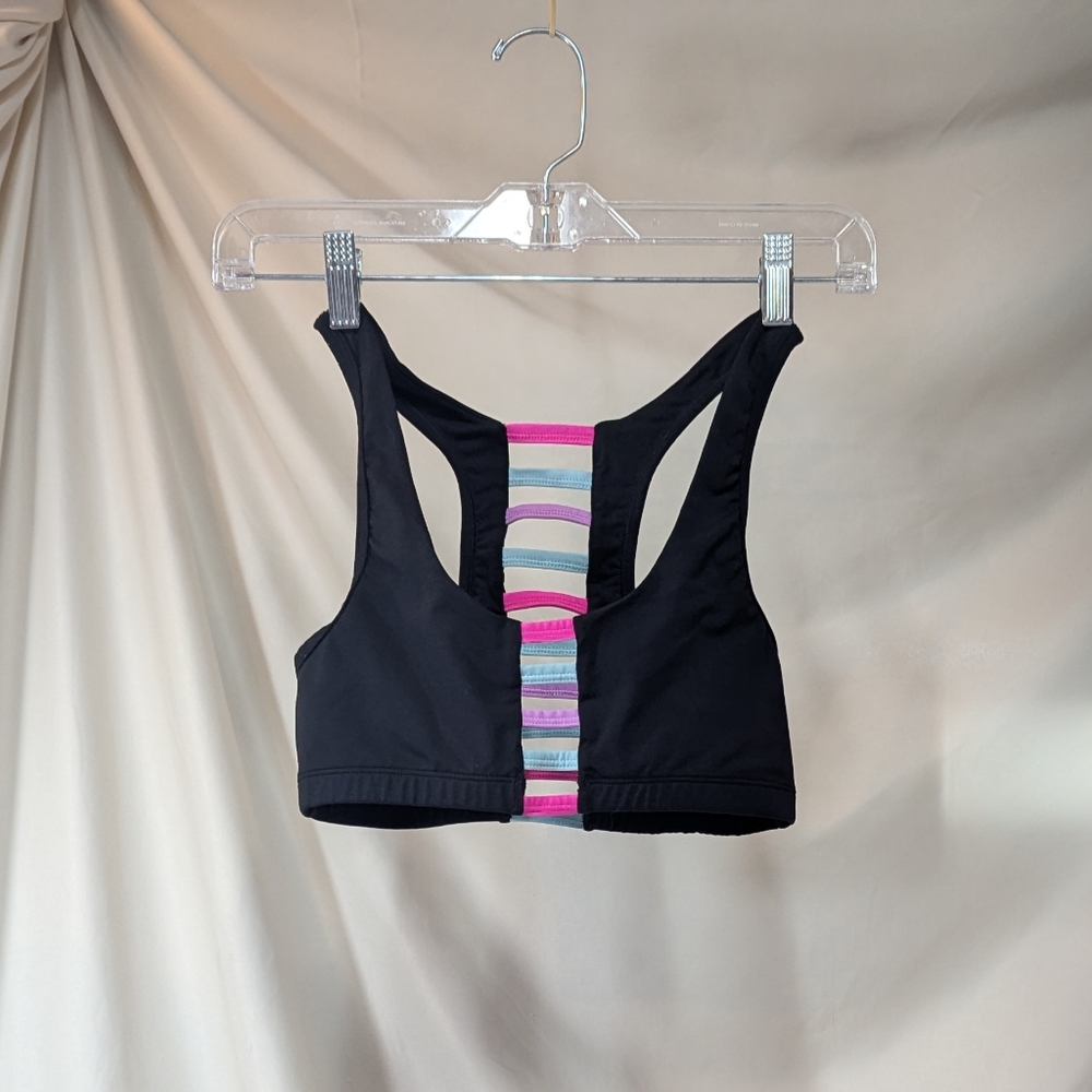 PINK Victoria's Secret Black and Pink Sports Bra